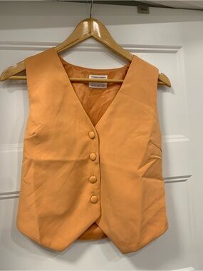 Sabo Skirt Orange Sleeveless Button Vest